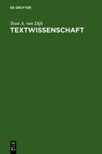 Cover image for Textwissenschaft: Eine interdisziplinare Einfuhrung