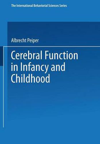 Cover image for Cerebral Function in Infancy and Childhood