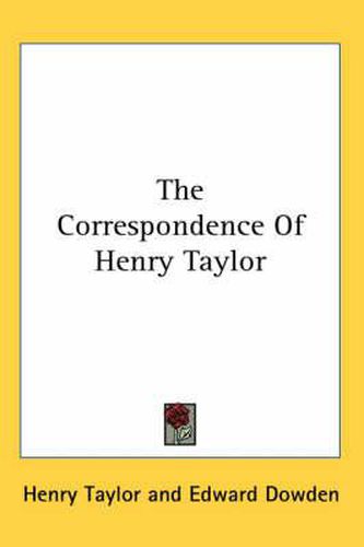 Cover image for The Correspondence of Henry Taylor