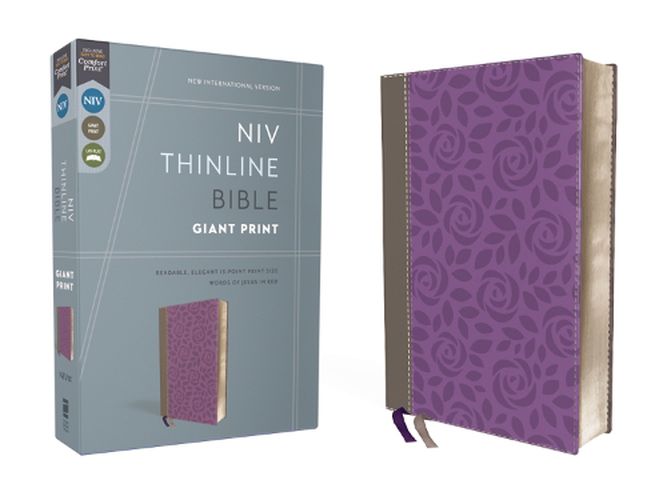 Cover image for NIV, Thinline Bible, Giant Print, Leathersoft, Gray/Purple, Red Letter, Comfort Print