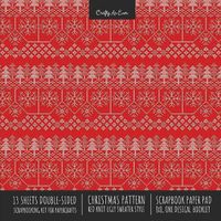 Cover image for Christmas Pattern Scrapbook Paper Pad 8x8 Decorative Scrapbooking Kit for Cardmaking Gifts, DIY Crafts, Printmaking, Papercrafts, Red Knit Ugly Sweater Style