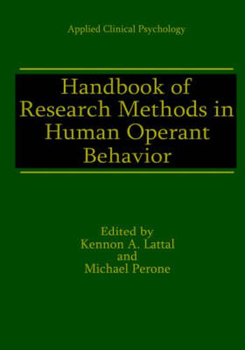 Cover image for Handbook of Research Methods in Human Operant Behavior