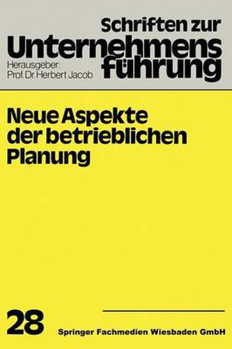 Cover image for Neue Aspekte Der Betrieblichen Planung