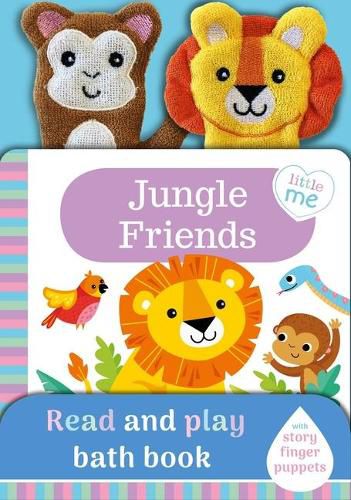 Cover image for Jungle Friends: Read and Play Bath Book with Finger Puppet