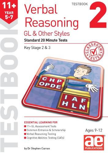 11+ Verbal Reasoning Year 5-7 GL & Other Styles Testbook 2: Standard 20 Minute Tests