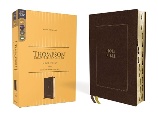 Cover image for KJV, Thompson Chain-Reference Bible, Large Print, Leathersoft, Brown, Red Letter, Thumb Indexed, Comfort Print