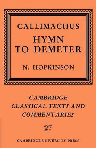 Callimachus: Hymn to Demeter