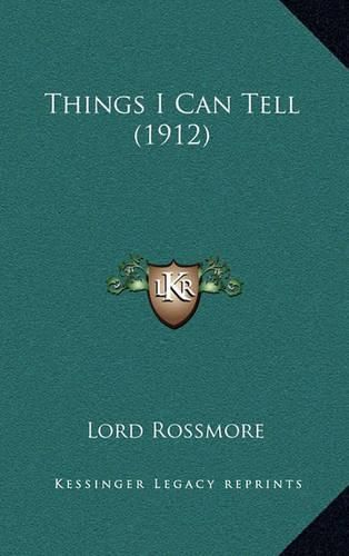 Cover image for Things I Can Tell (1912)