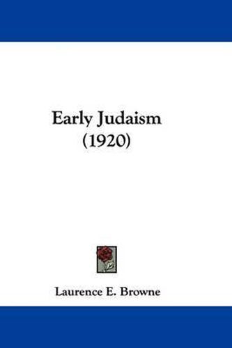 Cover image for Early Judaism (1920)