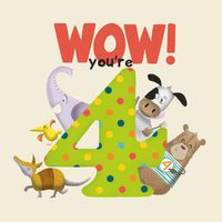 Cover image for WOW! You're Four birthday book