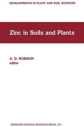 Cover image for Zinc in Soils and Plants: Proceedings of the International Symposium on 'Zinc in Soils and Plants' held at The University of Western Australia, 27-28 September, 1993