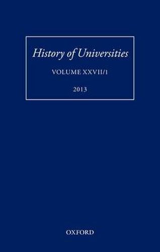 Cover image for History of Universities: Volume XXVII/1