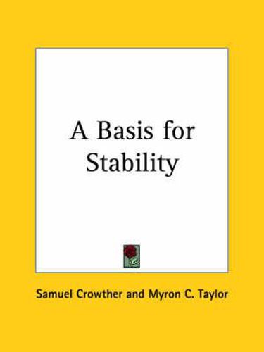 Cover image for A Basis for Stability