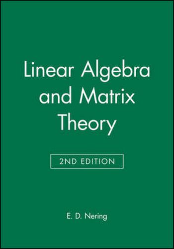 Cover image for Linear Algebra and Matrix Theory
