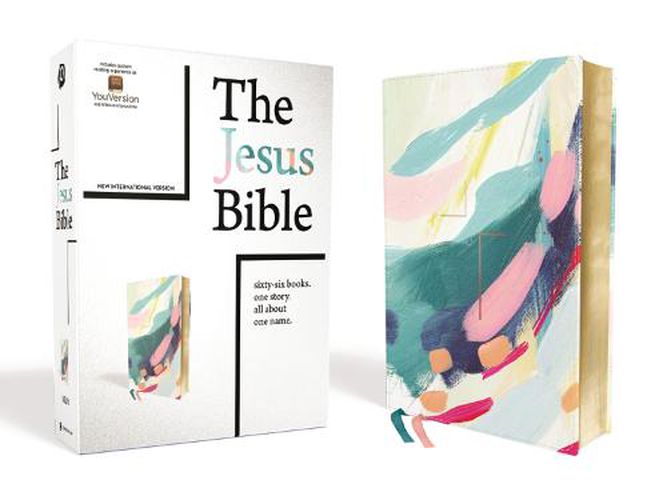 Cover image for The Jesus Bible Artist Edition, NIV, Leathersoft, Multi-color/Teal, Comfort Print