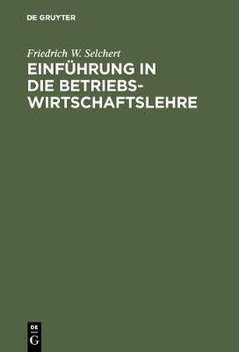 Cover image for Einfuhrung in die Betriebswirtschaftslehre