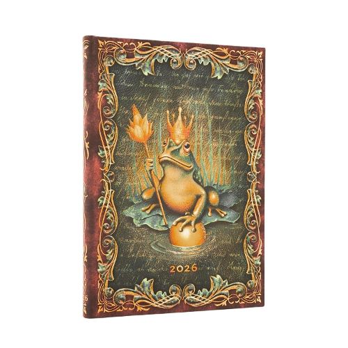 Cover image for 2026 The Brothers Grimm, Frog Prince (Fairy Tale Collection) Midi 12-month Vertical Hardcover Flexi Dayplanner 2026 (Elastic Band Closure)
