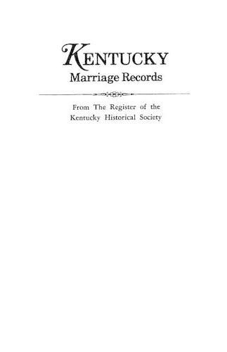 Cover image for Kentucky Marriage Records