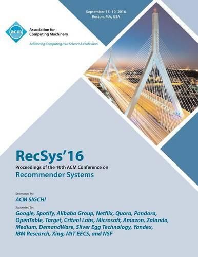 Cover image for RecSys 16 19th ACM Conference on Recommender Systems