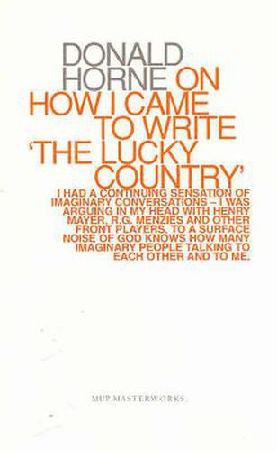 Cover image for On How I Came To Write 'the Lucky Country