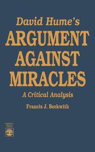 Cover image for David Hume's Argument Against Miracles: A Critical Analysis