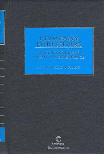 Cover image for Company Directors: Principles of Law and Corporate Governance