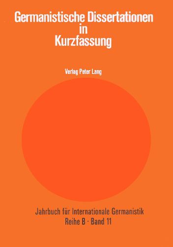 Cover image for Germanistische Dissertationen in Kurzfassung