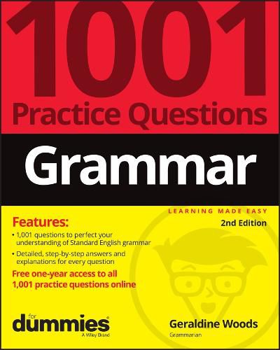 Cover image for Grammar: 1001 Practice Questions For Dummies, 2nd Edition (+ Free Online Practice)