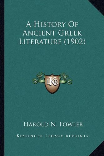 Cover image for A History of Ancient Greek Literature (1902)