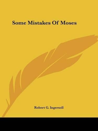 Cover image for Some Mistakes of Moses