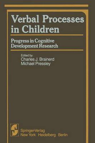 Cover image for Verbal Processes in Children: Progress in Cognitive Development Research