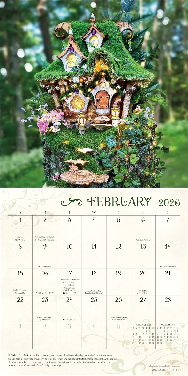 Fairy Houses 2026 Wall Calendar
