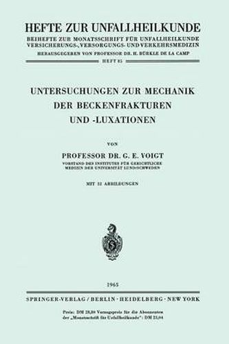 Cover image for Untersuchungen Zur Mechanik Der Beckenfrakturen Und -Luxationen