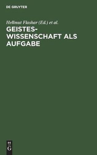 Geisteswissenschaft als Aufgabe