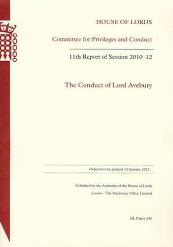 The conduct of Lord Avebury: 11th report of session 2010-11