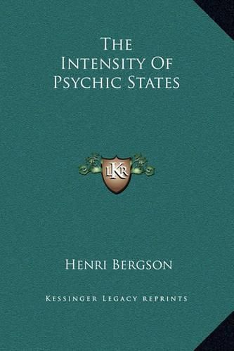 Cover image for The Intensity of Psychic States