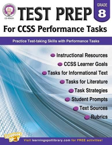 Cover image for Test Prep for Ccss Performance Tasks, Grade 8