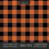 Cover image for Orange Plaid Scrapbook Paper Pad 8x8 Decorative Scrapbooking Kit for Cardmaking Gifts, DIY Crafts, Printmaking, Papercrafts, Check Pattern Designer Paper