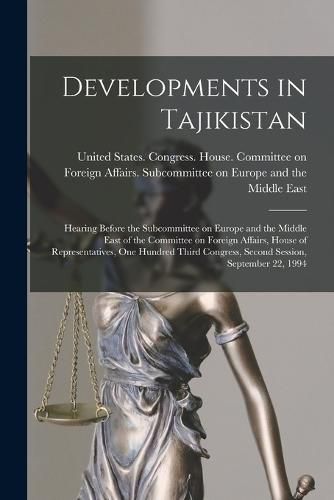 Cover image for Developments in Tajikistan