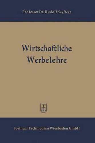 Cover image for Wirtschaftliche Werbelehre