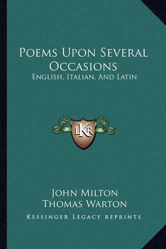 Cover image for Poems Upon Several Occasions: English, Italian, and Latin