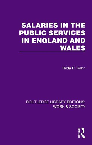 Cover image for Salaries in the Public Services in England and Wales