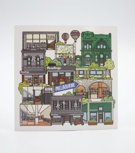 Cover image for Readings x Lawz Drawz Magnet 100mm x 100mm