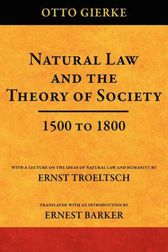 Cover image for Natural Law and the Theory of Society 1500 to 1800