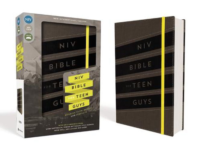 Cover image for NIV, Bible for Teen Guys, Leathersoft, Charcoal, Elastic Closure: Building Faith, Wisdom and Strength