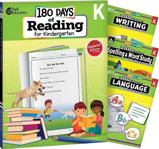 180 Days Reading 2nd Ed, Writing, Spelling, & Language Grade K: 4-Book Set