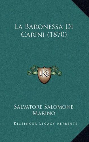 Cover image for La Baronessa Di Carini (1870)