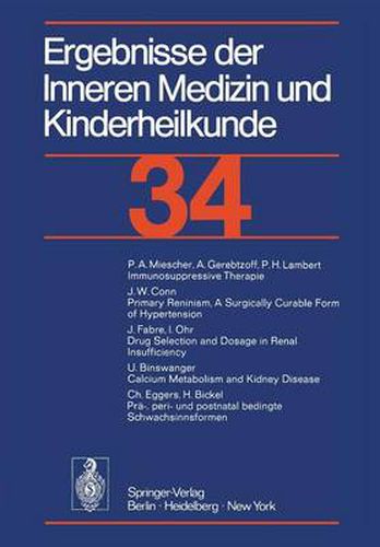 Ergebnisse der Inneren Medizin und Kinderheilkunde: 34 Band