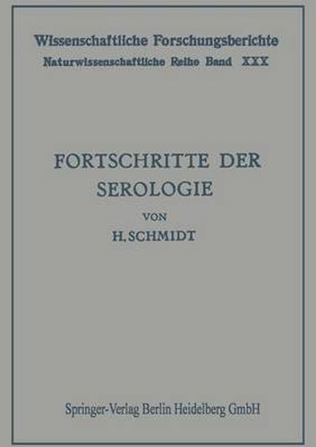 Fortschritte Der Serologie