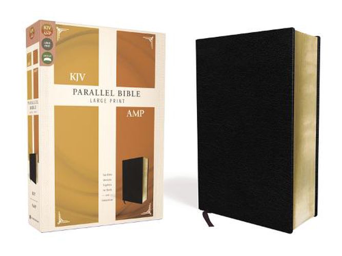 Cover image for KJV, Amplified, Parallel Bible, Large Print, Bonded Leather, Black, Red Letter: Two Bible Versions Together for Study and Comparison